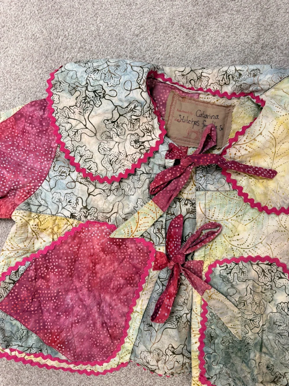 Hot Pink Handmade Quilted Jacket - Picture 5 of 7